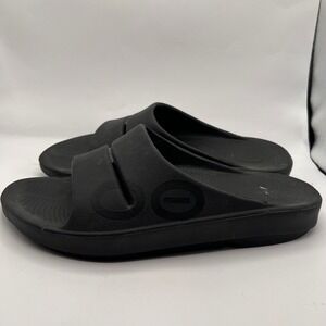 OOFOS OOahh Sport Slides Sandals Black Recovery Shoes Mens 12 Womens 14 EU 45